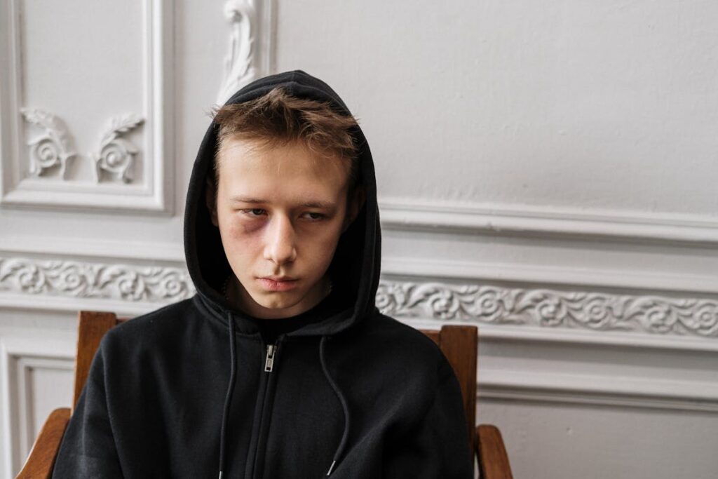 A Teenager with a Black Eye